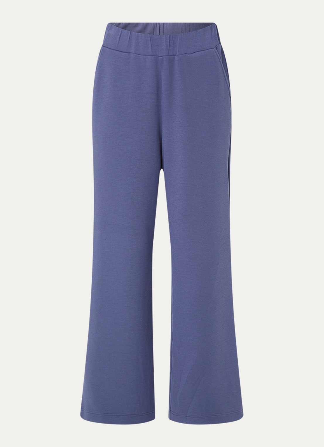 Mos Mosh MMNima high waist wide fit joggingbroek met steekzakken - voorkant 2 staalblauw