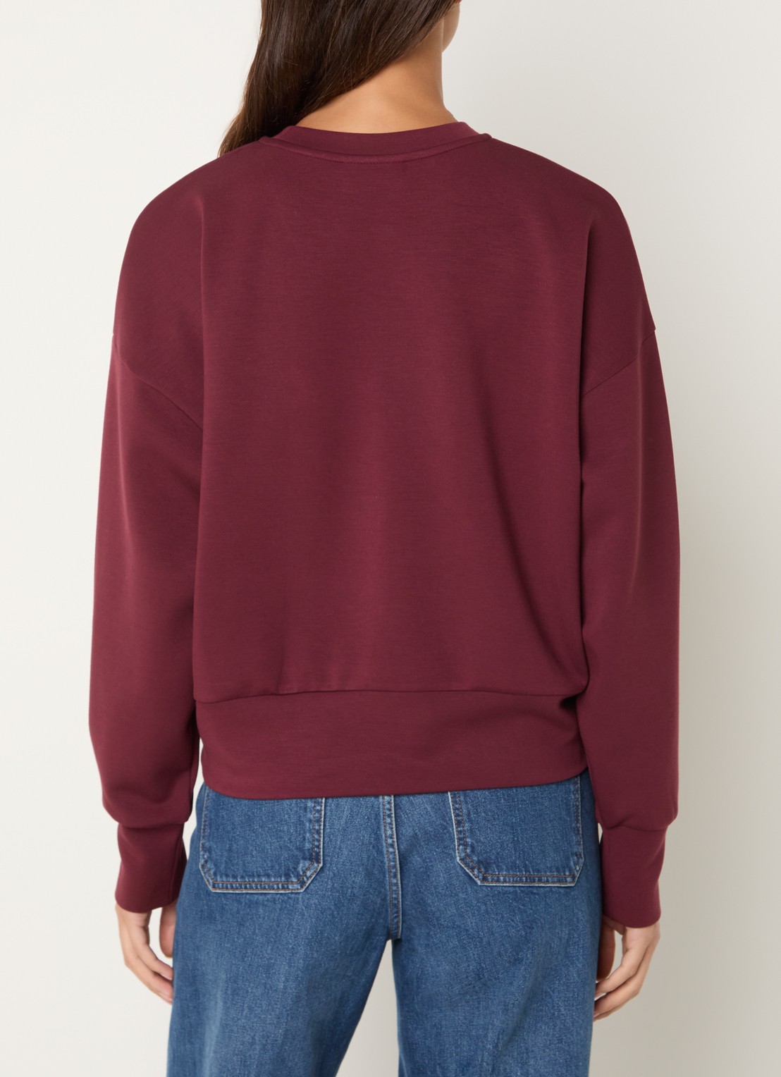 Mos Mosh MMNina sweater met logoborduring - achterkant 4 bordeauxrood