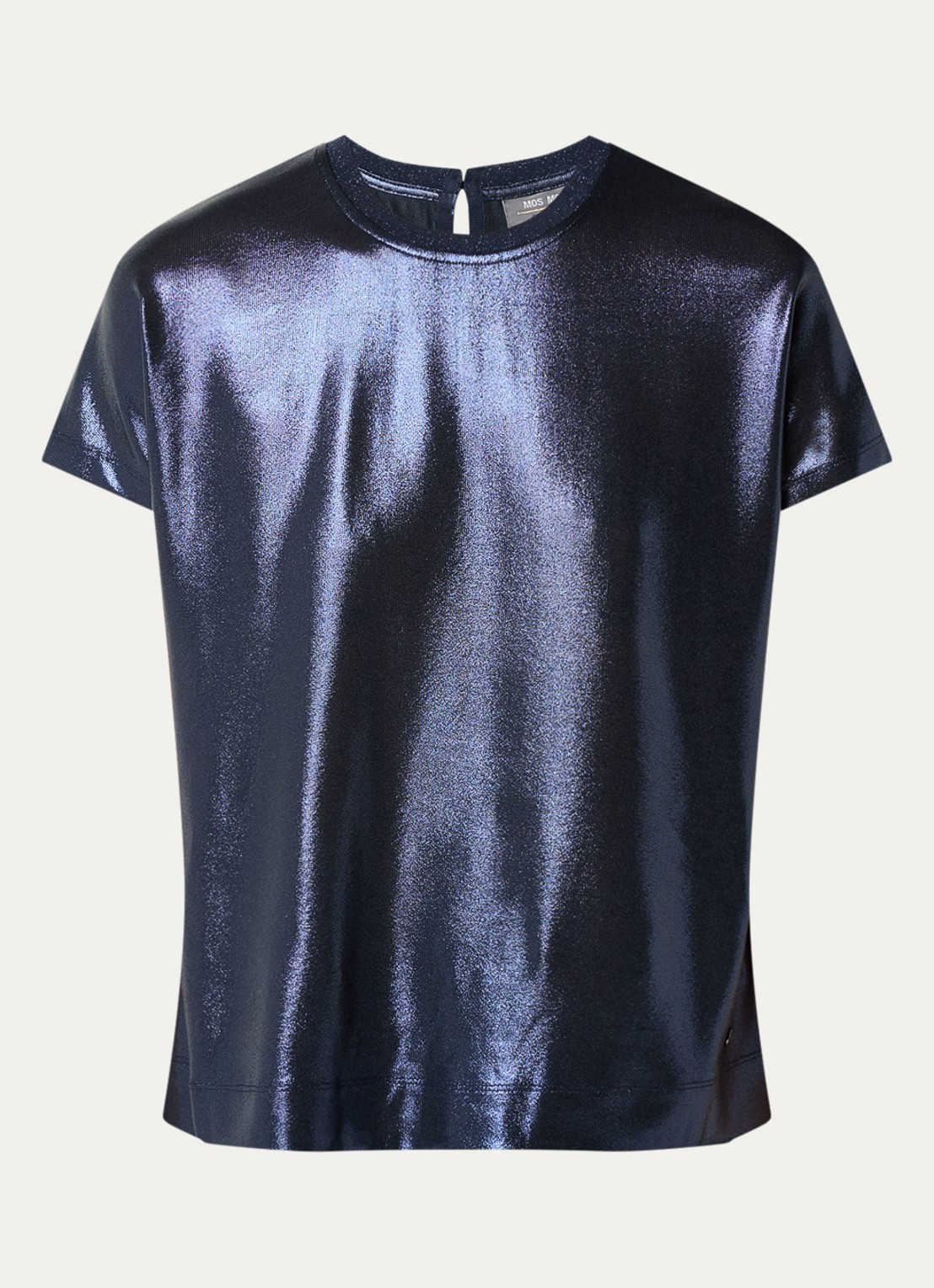 Mos Mosh MMNivola top met metallic finish - voorkant 3 donkerblauw