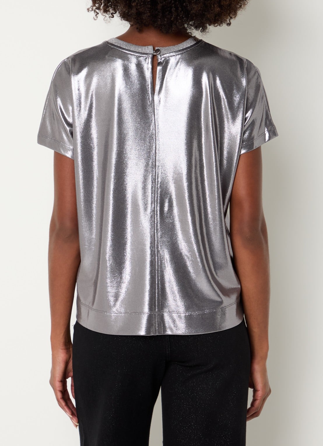 Mos Mosh MMNivola top met metallic finish - achterkant 2 zilver