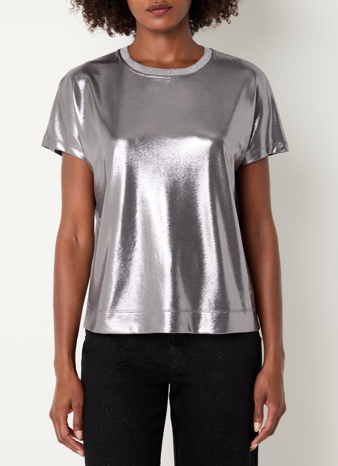 Mos Mosh MMNivola top met metallic finish - detail zilver