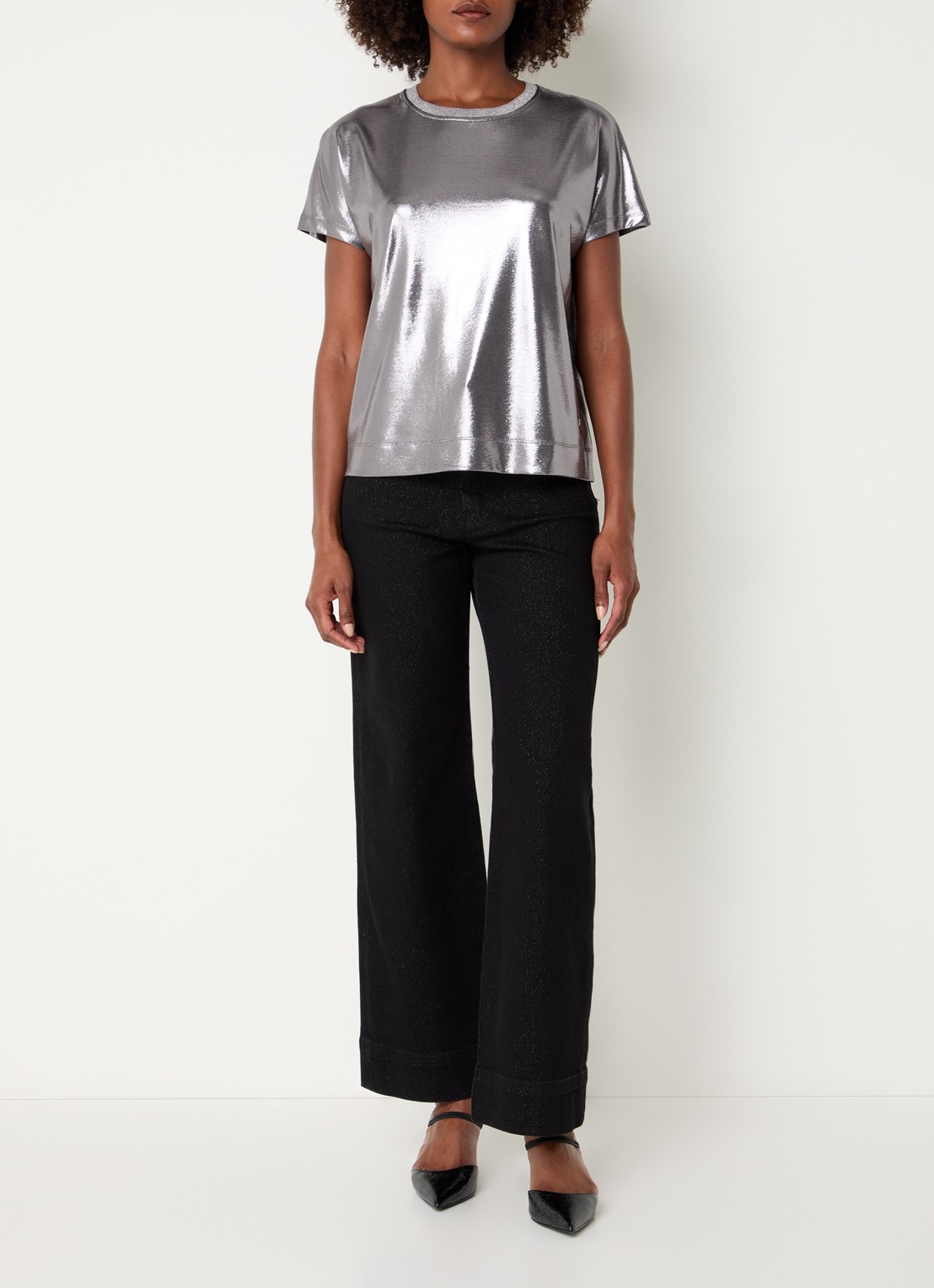 Mos Mosh MMNivola top met metallic finish - voorkant 4 zilver