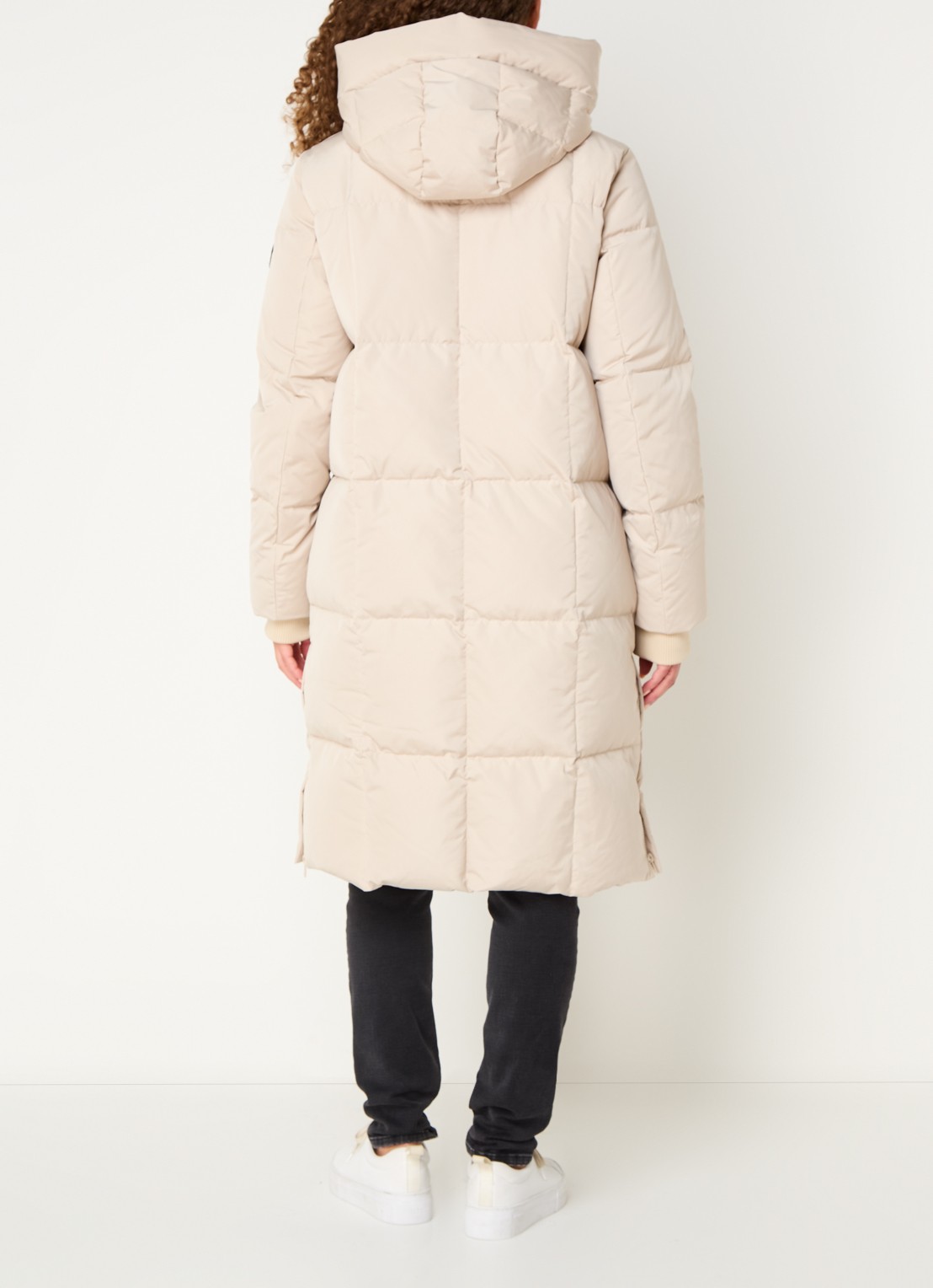 Mos Mosh MMNova longline puffer jas met steekzakken - achterkant 4 creme
