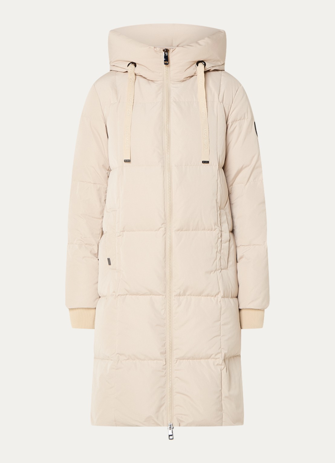 Mos Mosh MMNova longline puffer jas met steekzakken - voorkant 2 creme