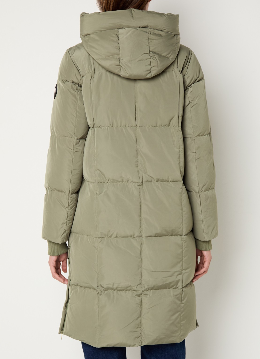 Mos Mosh MMNova longline puffer jas met steekzakken - achterkant 4 lichtgroen
