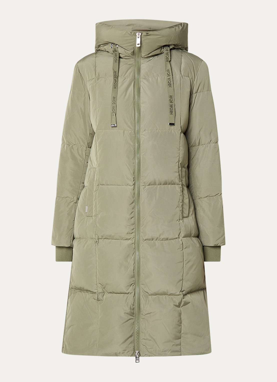 Mos Mosh MMNova longline puffer jas met steekzakken - voorkant 2 lichtgroen