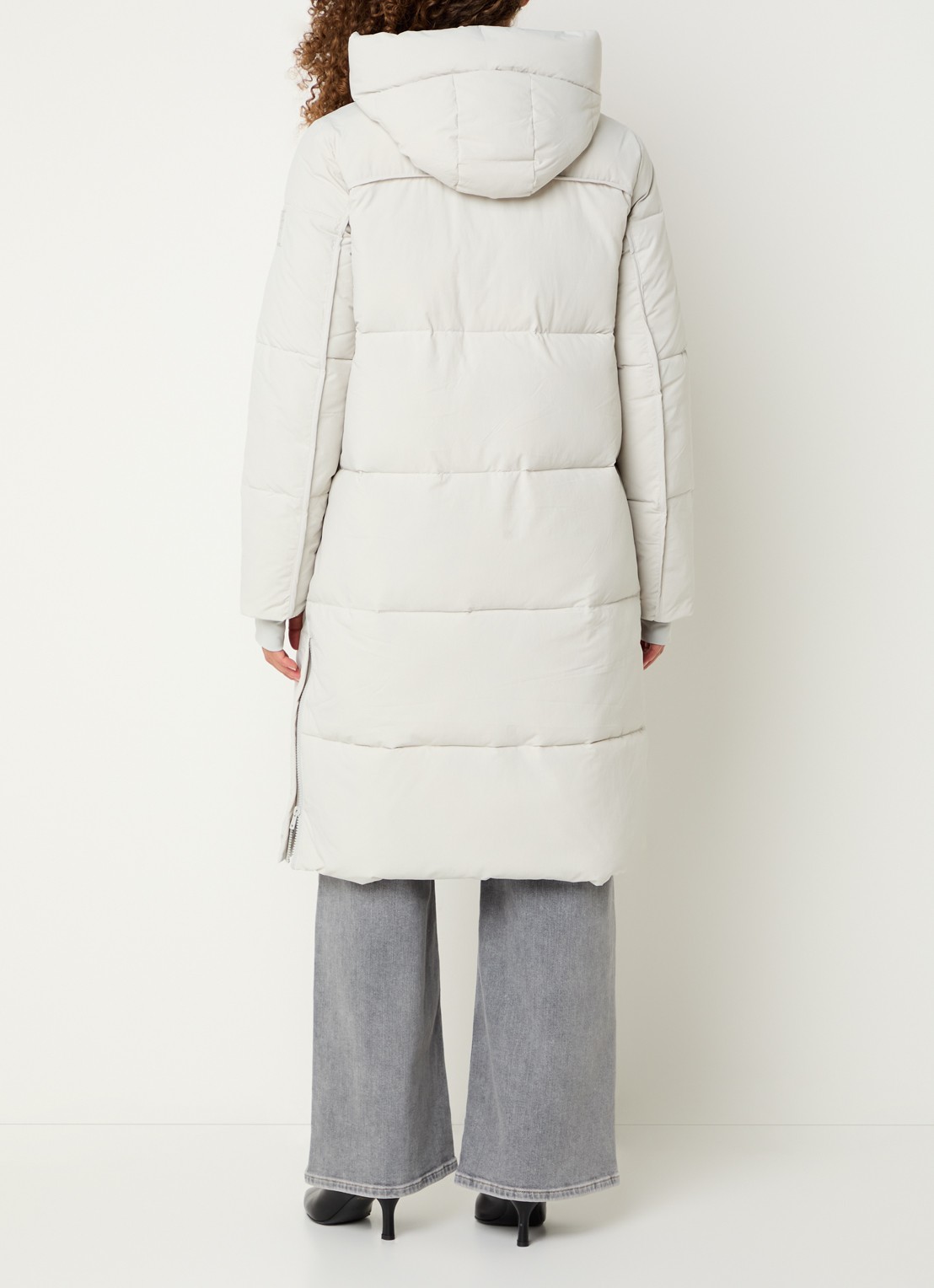 Mos Mosh MMNova Terma puffer jas met capuchon - achterkant 2 lichtgrijs