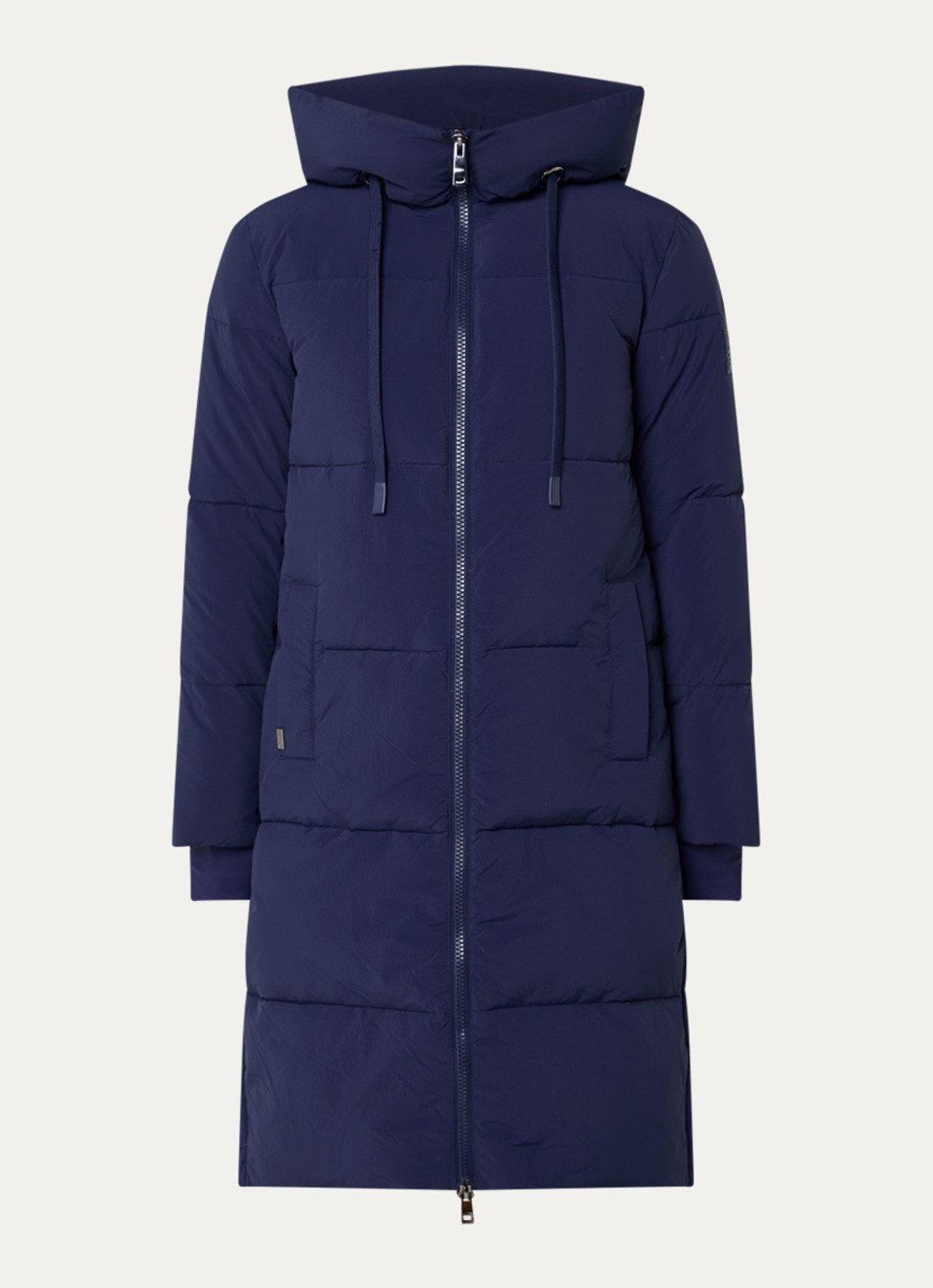 Mos Mosh MMNova Terma puffer jas met capuchon - voorkant donkerblauw