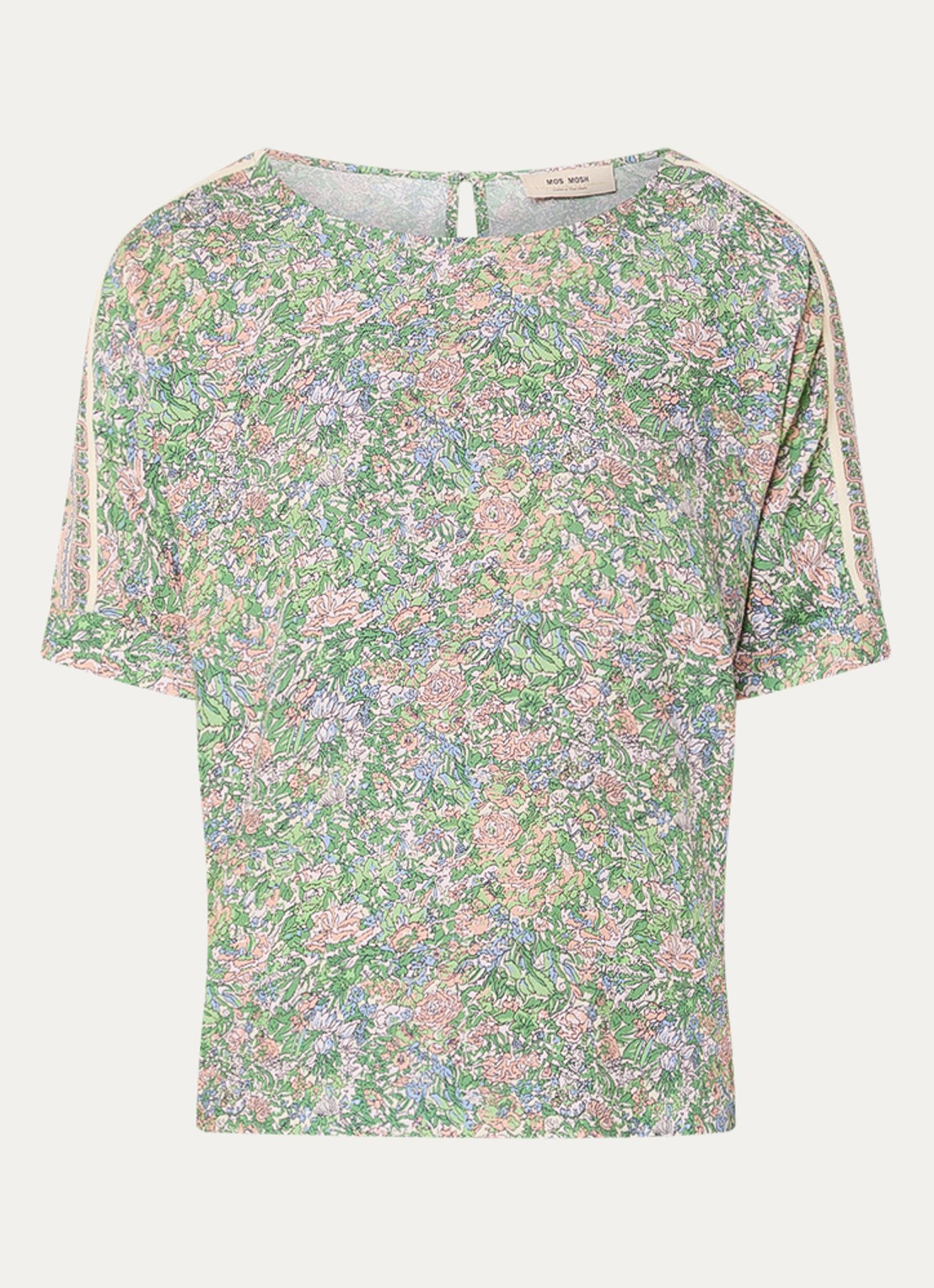 Mos Mosh MMPalma top met bloemenprint - voorkant 3 groen