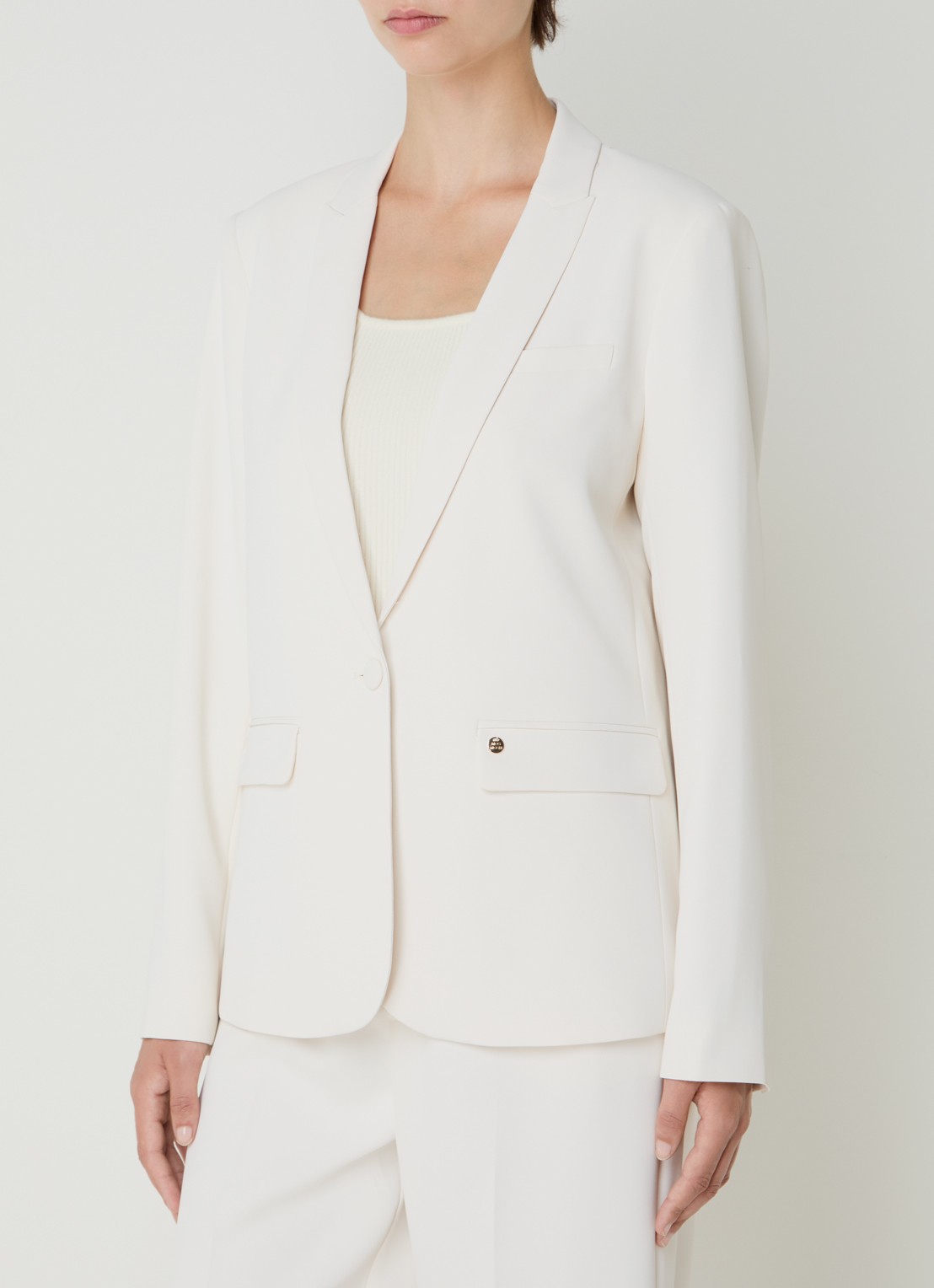 Mos Mosh MMPhoebe Miley blazer met klepzakken en schoudervulling - detail 4 wit