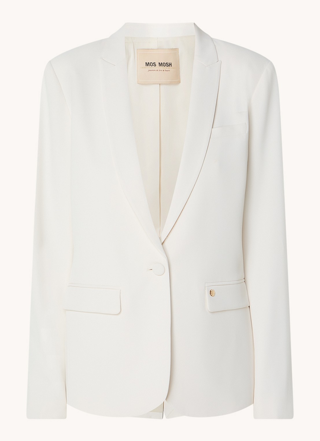 Mos Mosh MMPhoebe Miley blazer met klepzakken en schoudervulling - voorkant 2 wit