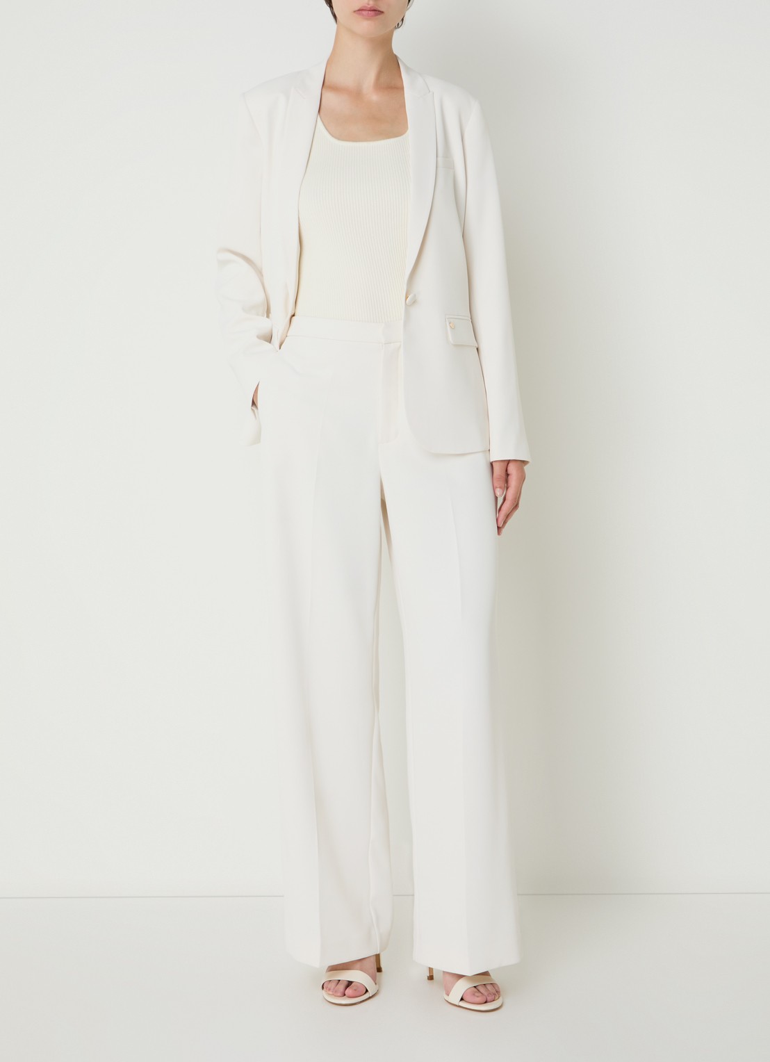 Mos Mosh MMPhoebe Miley blazer met klepzakken en schoudervulling - voorkant 3 wit
