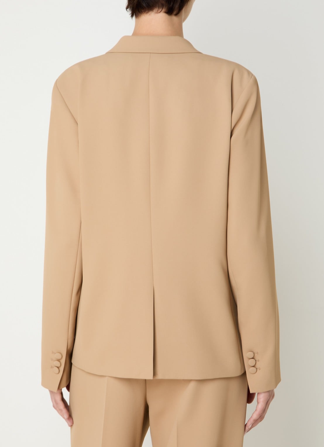 Mos Mosh MMPhoebe Miley blazer met klepzakken en schoudervulling - achterkant camel