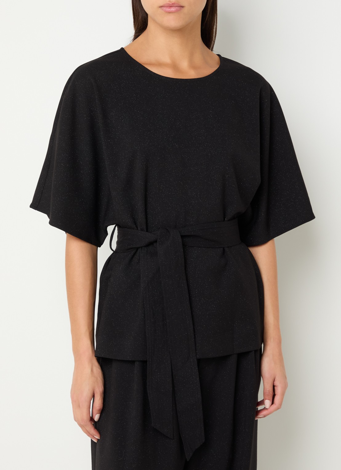 Mos Mosh MMPie Bellevue tuniek met strikceintuur - detail 4 zwart