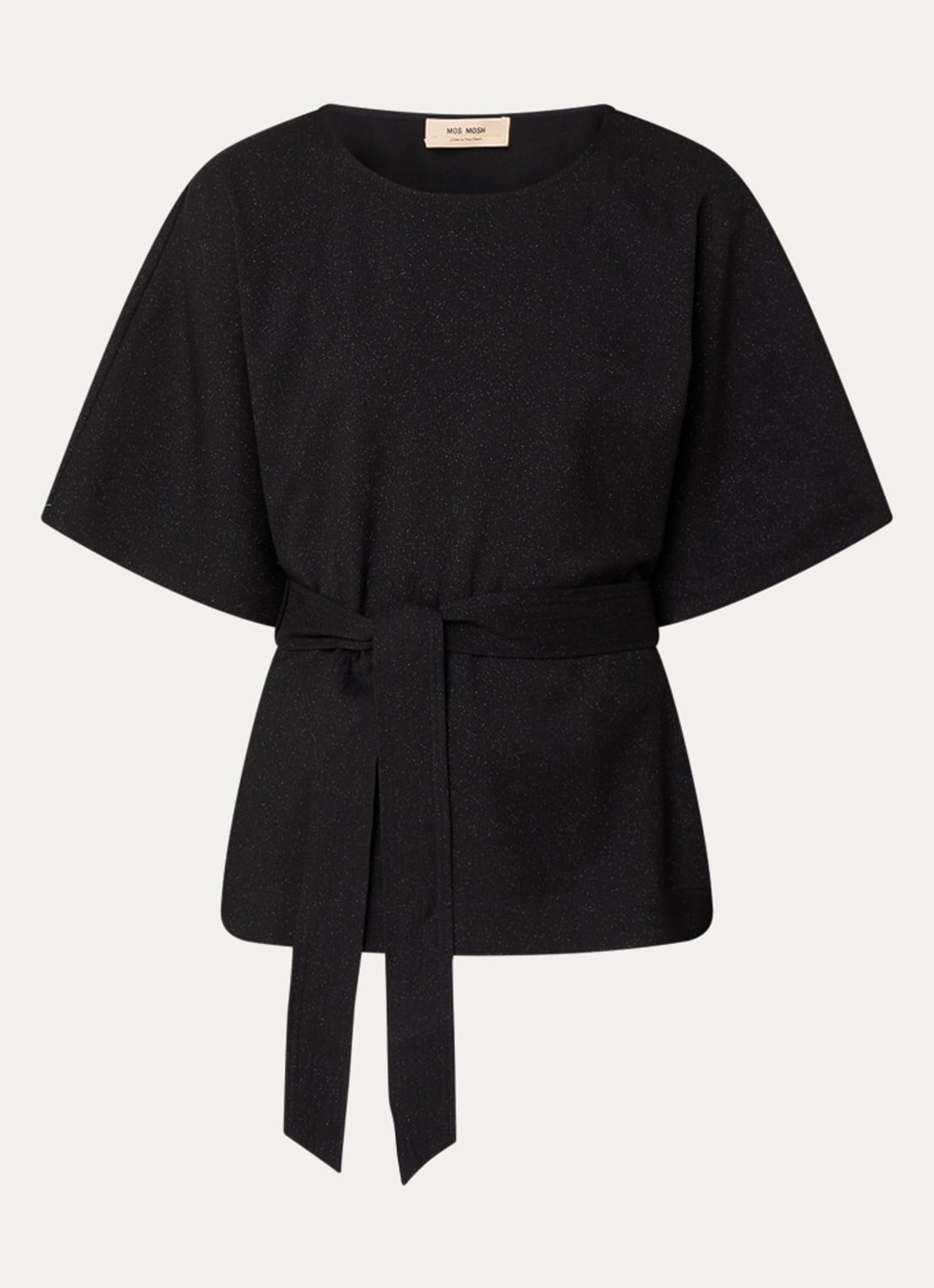 Mos Mosh MMPie Bellevue tuniek met strikceintuur - voorkant 2 zwart