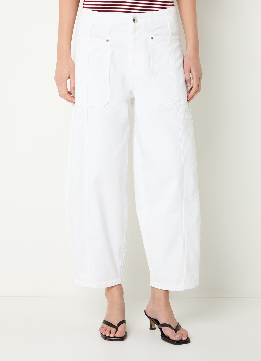 Mos Mosh MMRosy high waist balloon fit jeans met gekleurde wassing - detail 3 wit