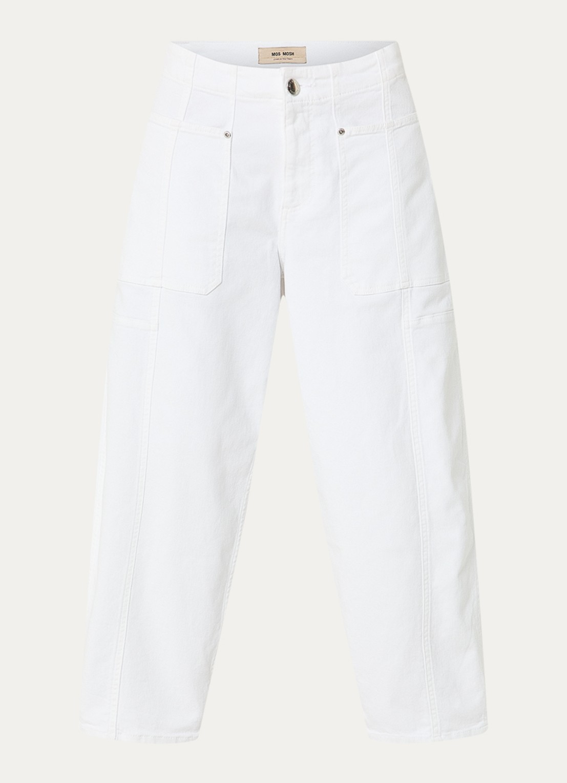 Mos Mosh MMRosy high waist balloon fit jeans met gekleurde wassing - voorkant wit