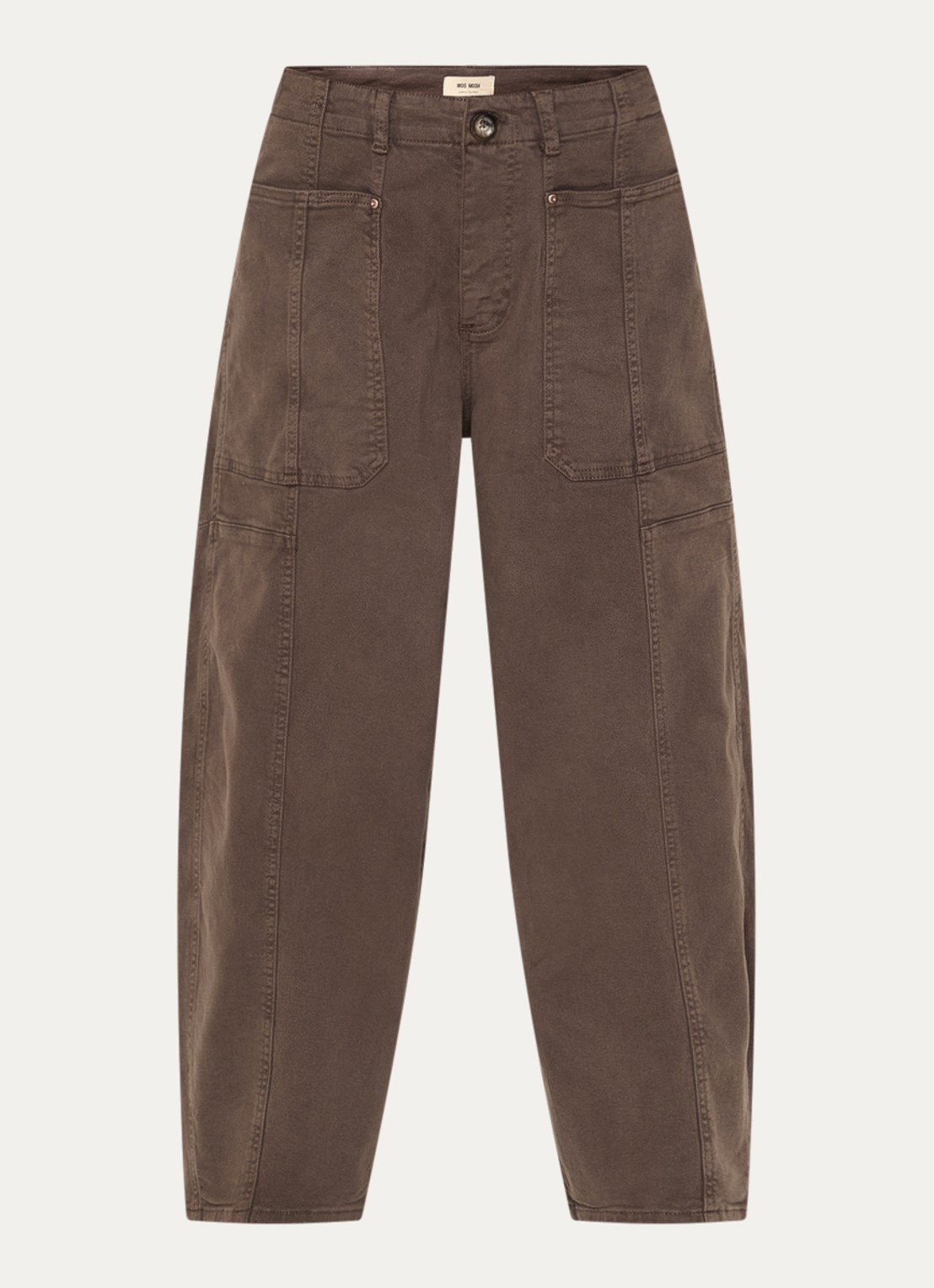 Mos Mosh MMRosy Via high waist cropped balloon fit jeans met gekleurde wassing - voorkant 3 bruin