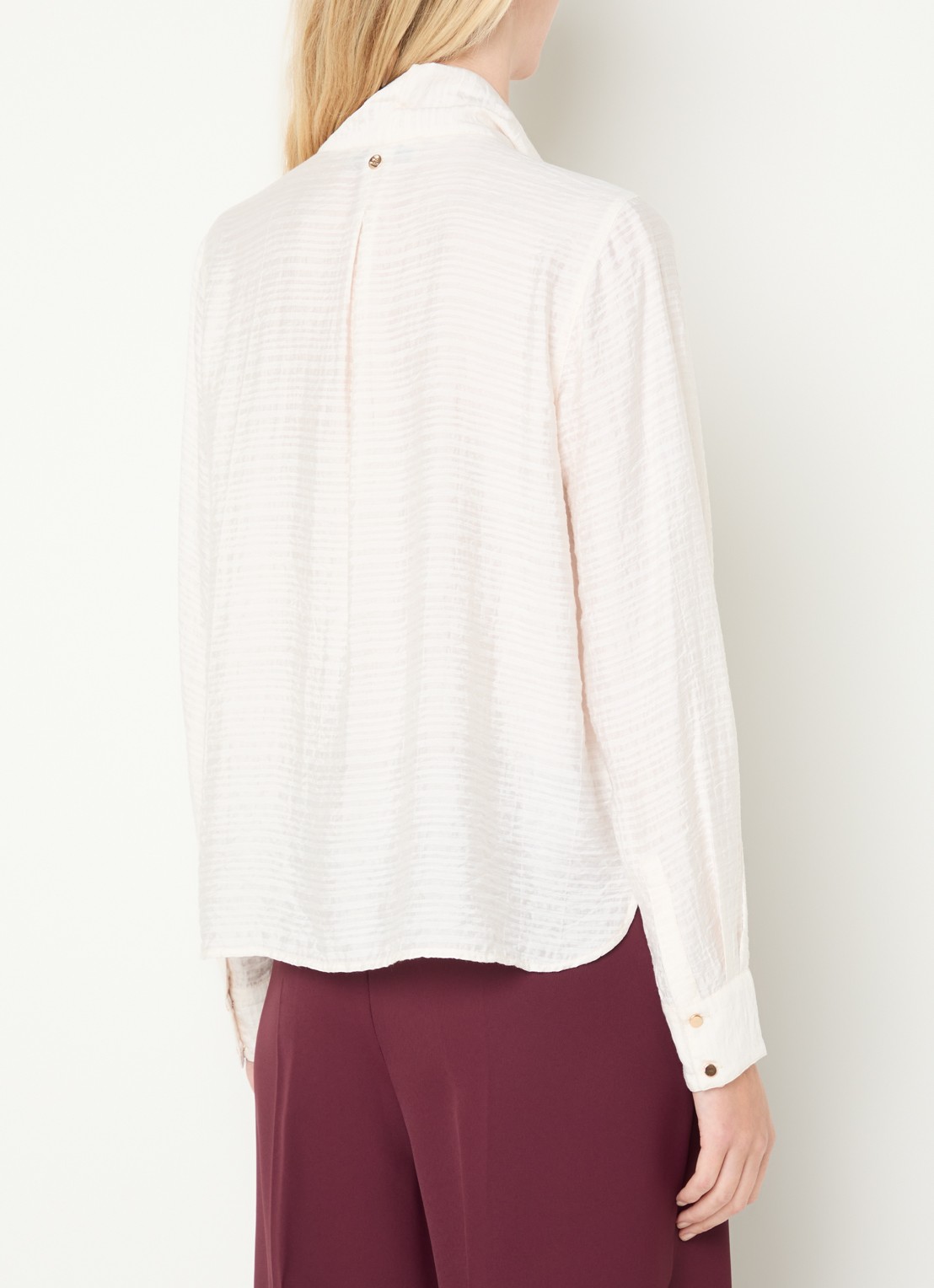 Mos Mosh MMSaba blouse met sjaalkraag - achterkant 2 gebroken wit