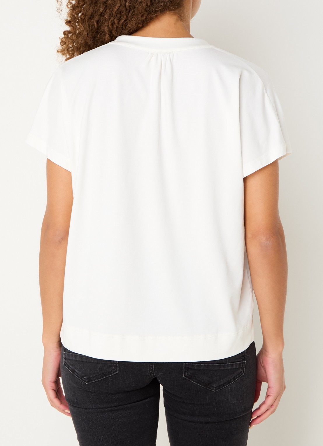 Mos Mosh MMShira T-shirt met V-hals - achterkant 3 gebroken wit