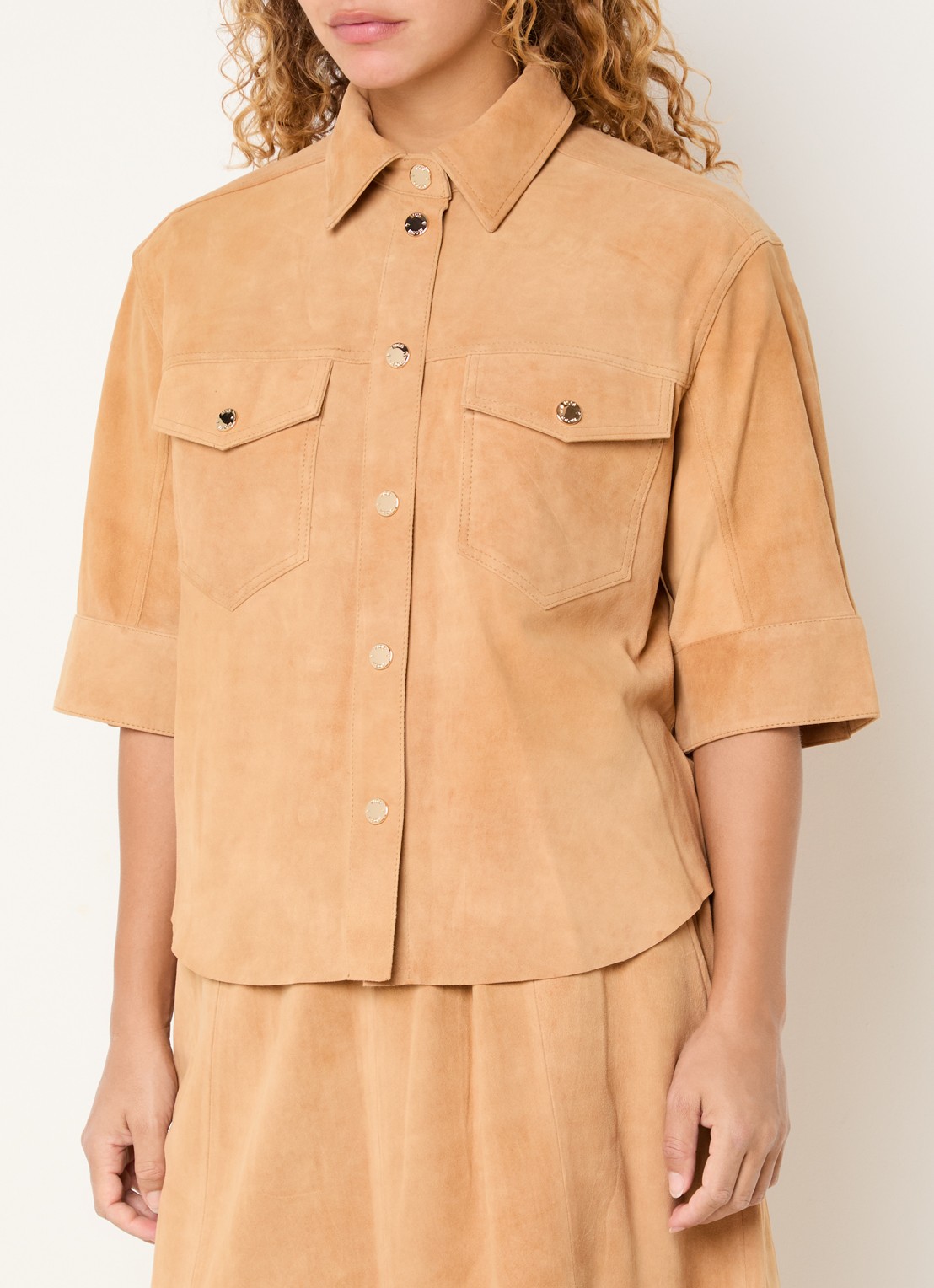 Mos Mosh MMSigga blouse met borstzakken - detail 4 donkeroranje