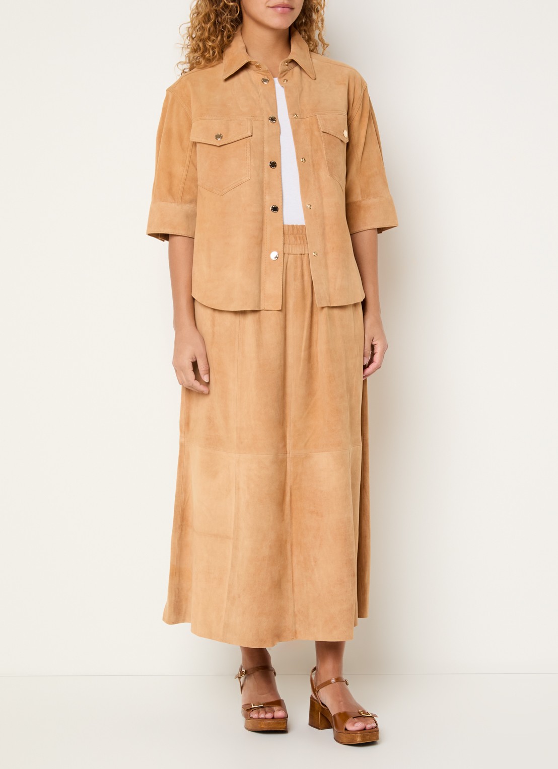 Mos Mosh MMSigga blouse met borstzakken - voorkant 3 donkeroranje
