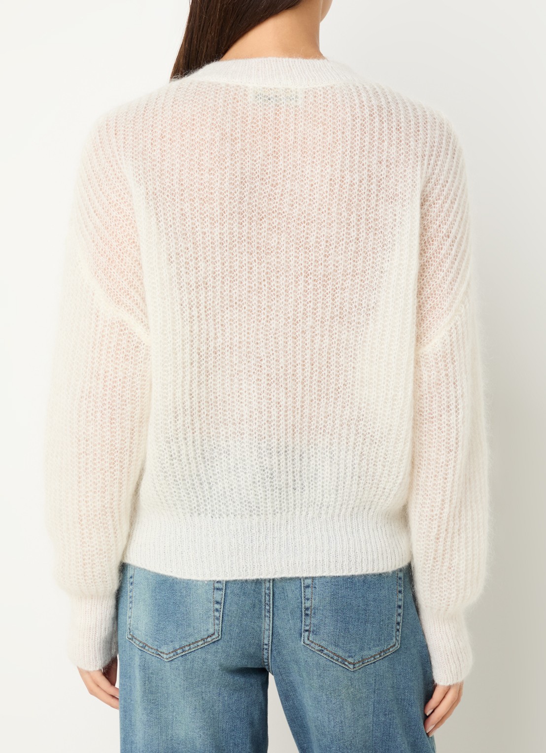 Mos Mosh MMSigva Mohair grofgebreide trui met stretch - achterkant 4 gebroken wit