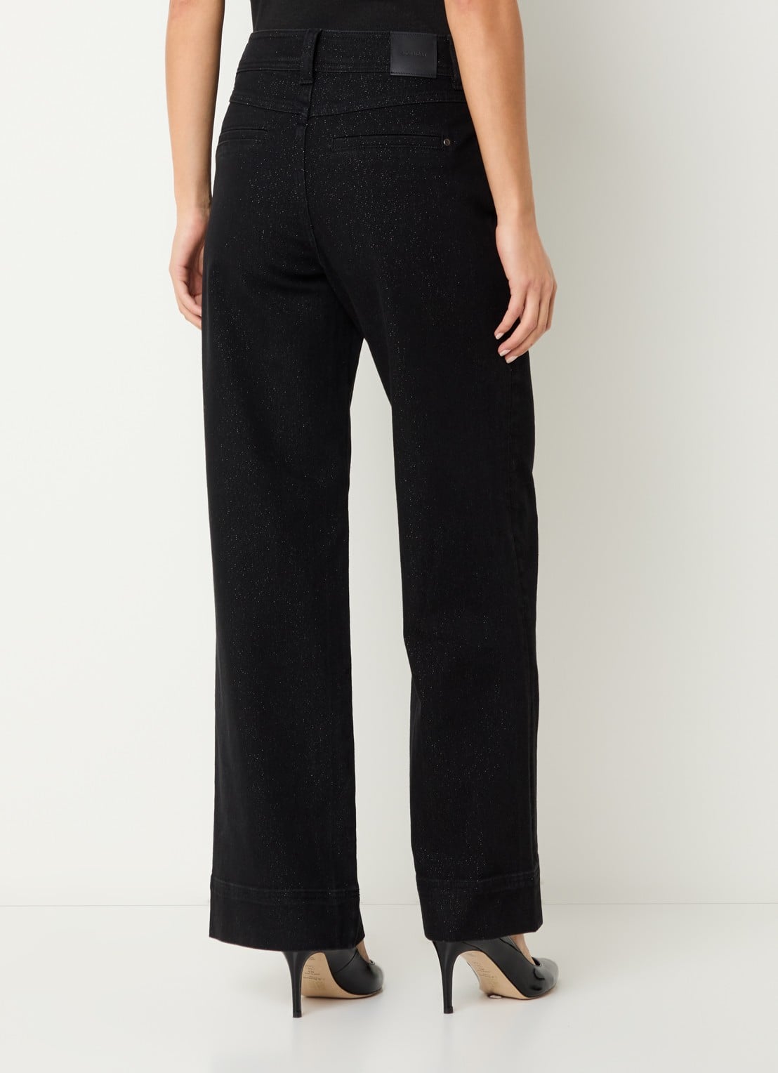 Mos Mosh MMSoey high waist wide leg jeans met lurex - achterkant zwart