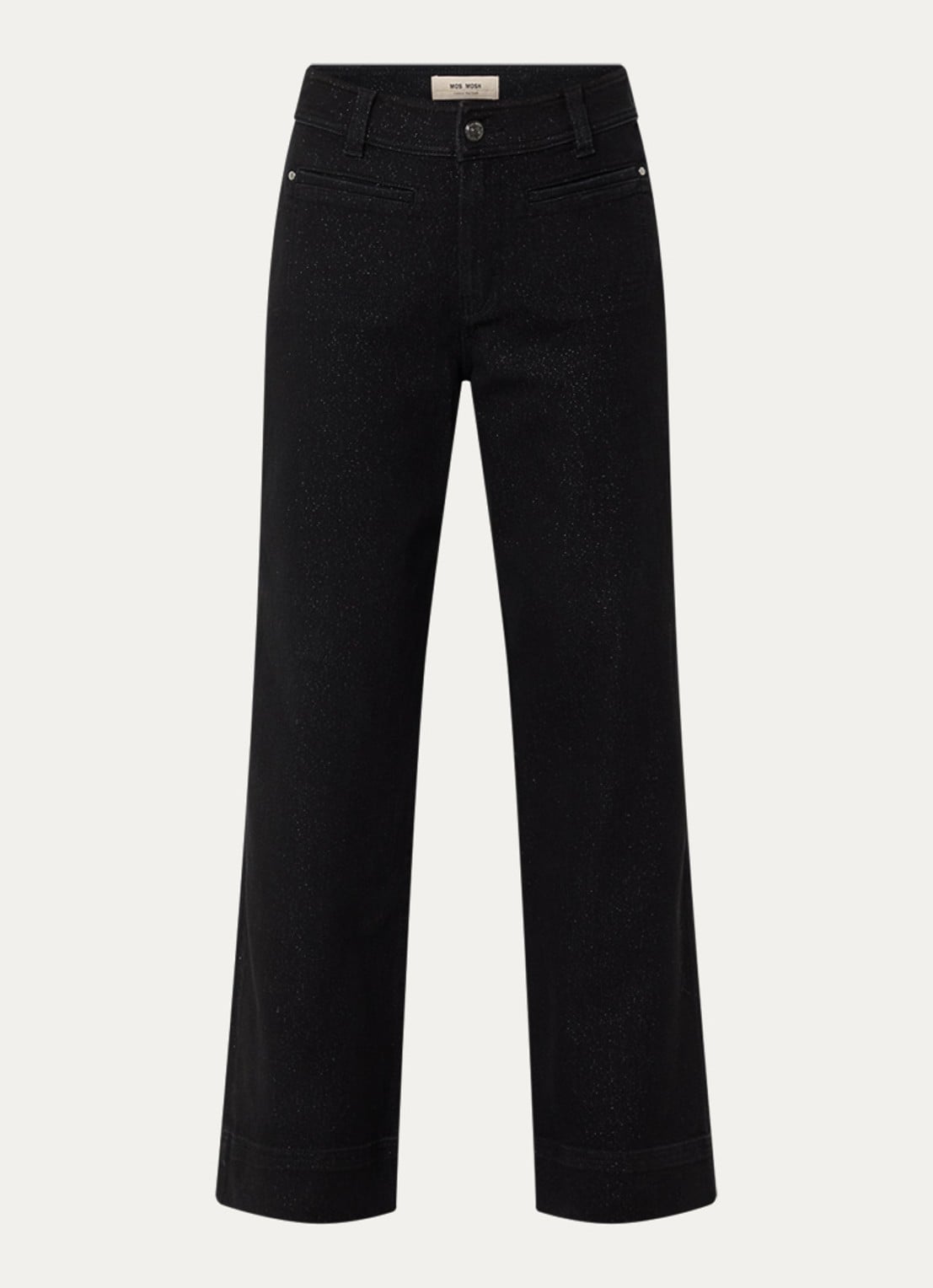 Mos Mosh MMSoey high waist wide leg jeans met lurex - voorkant 2 zwart