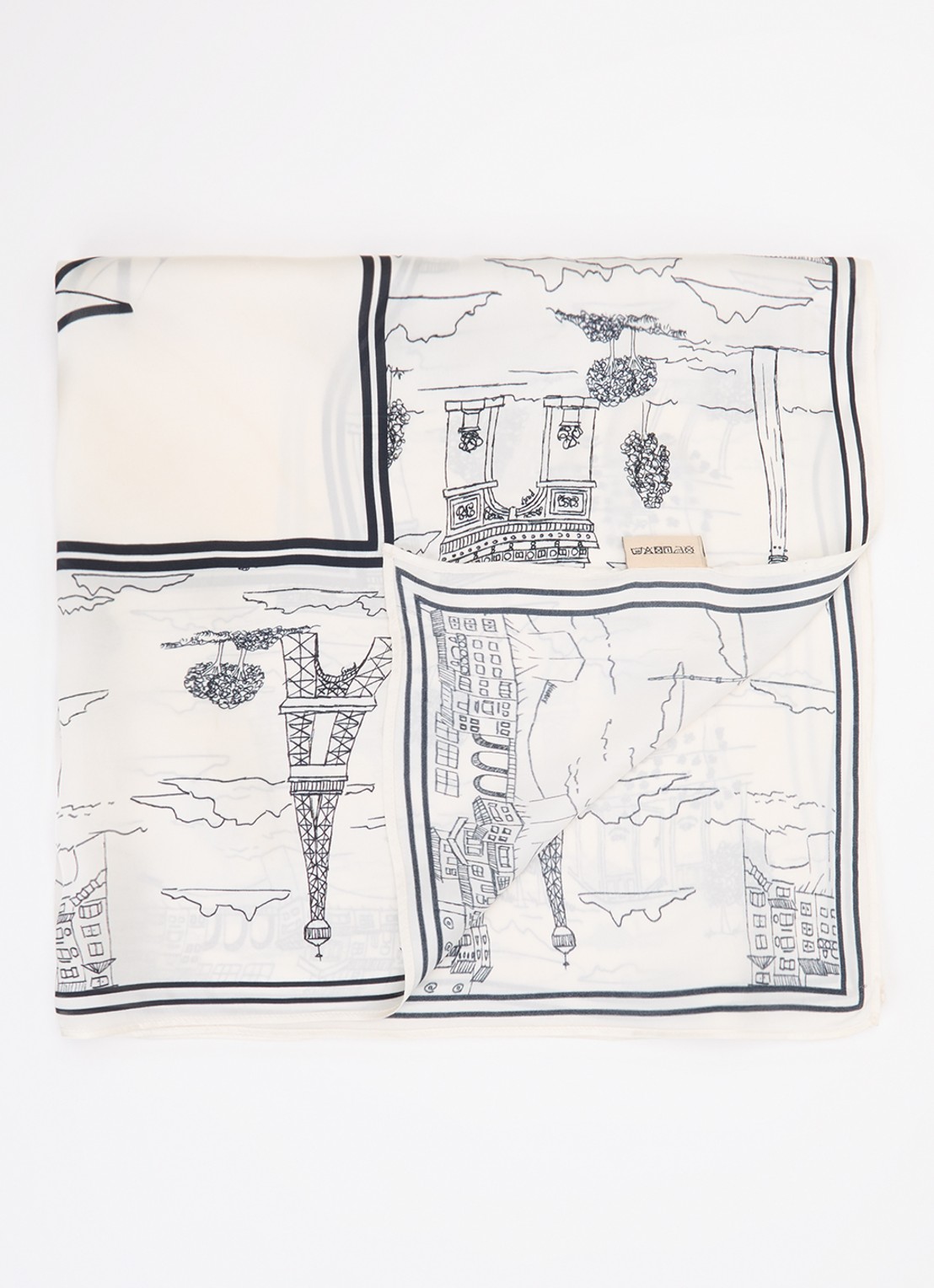 Mos Mosh MMTale sjaal met print 65 x 65 cm - voorkant 3 zwart