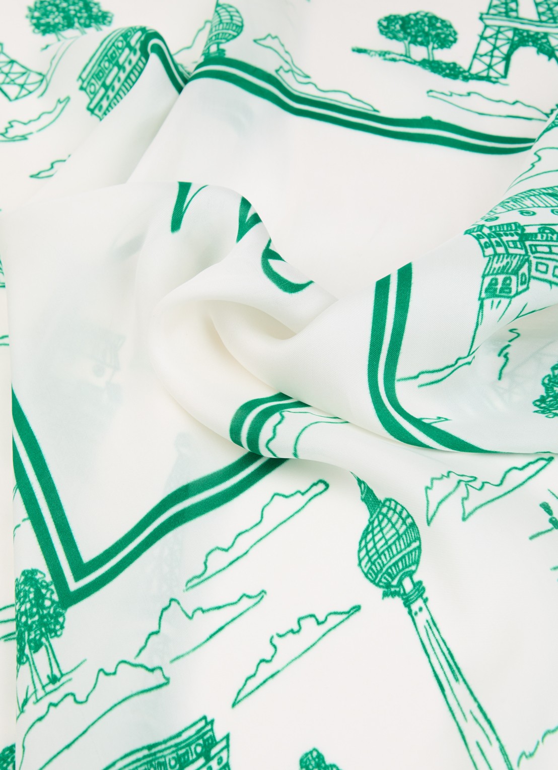 Mos Mosh MMTale sjaal met print 65 x 65 cm - detail 2 groen