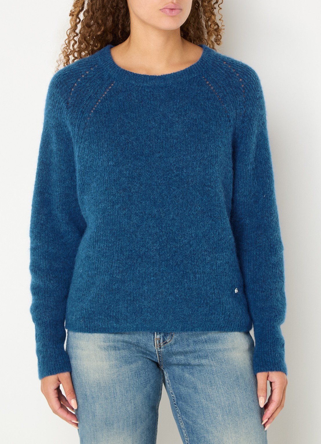 Mos Mosh MMTammy fijngebreide pullover - detail 4 petrol