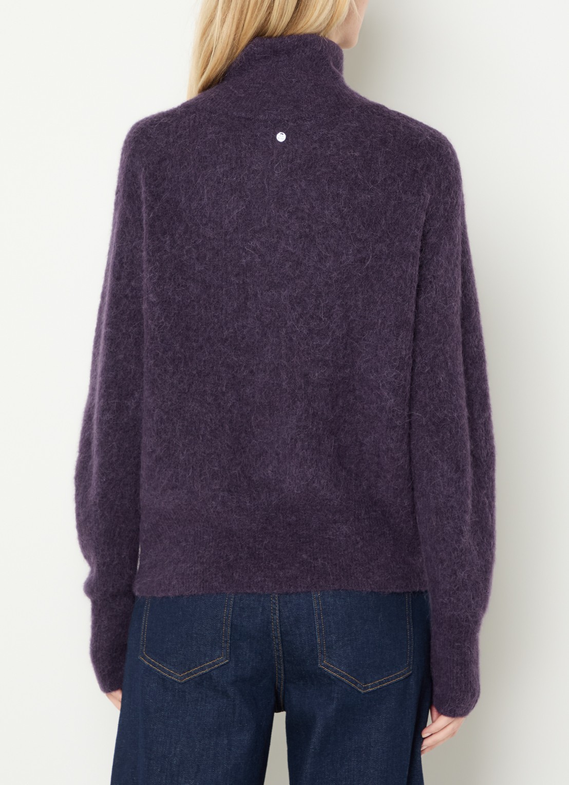Mos Mosh MMThora grofgebreid vest in alpaca wolblend - achterkant paars