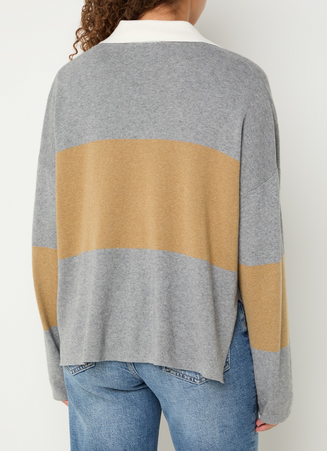 Mos Mosh MMWylie Tani fijngebeide pullover in kasjmierblend - achterkant 3 camel