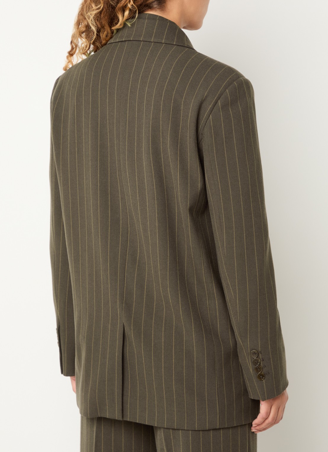 Mos Mosh MMZalo York blazer met streepprint - achterkant donkerbeige