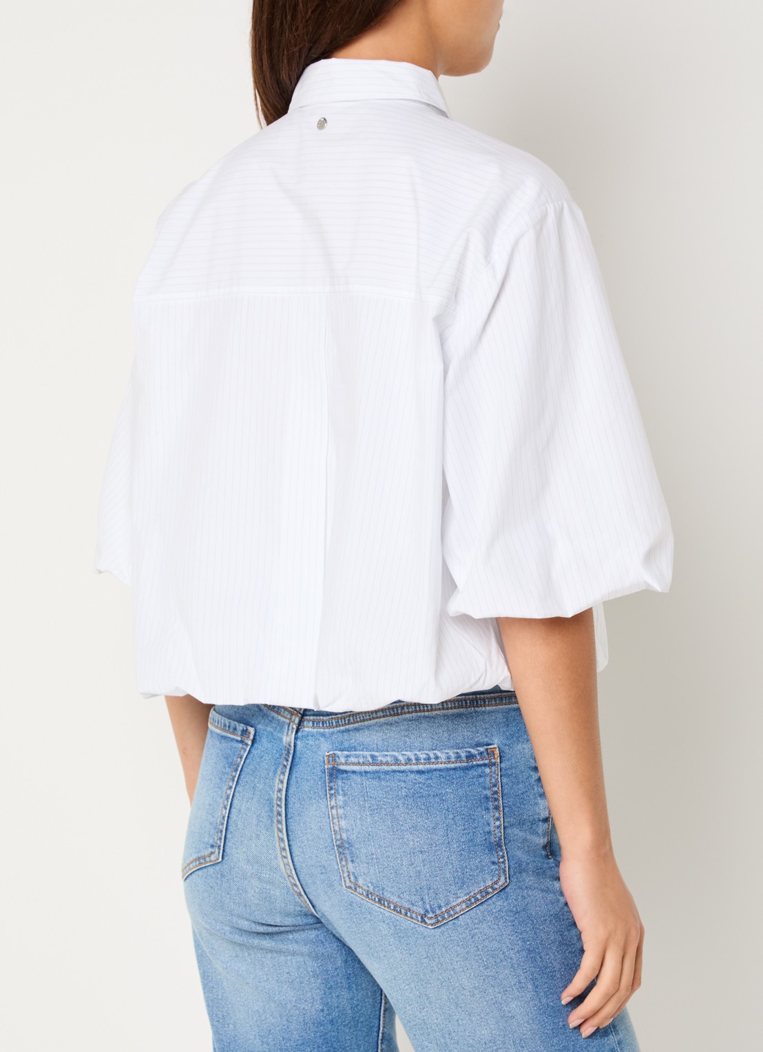 Mos Mosh Nylah blouse met pofmouw - achterkant 2 wit