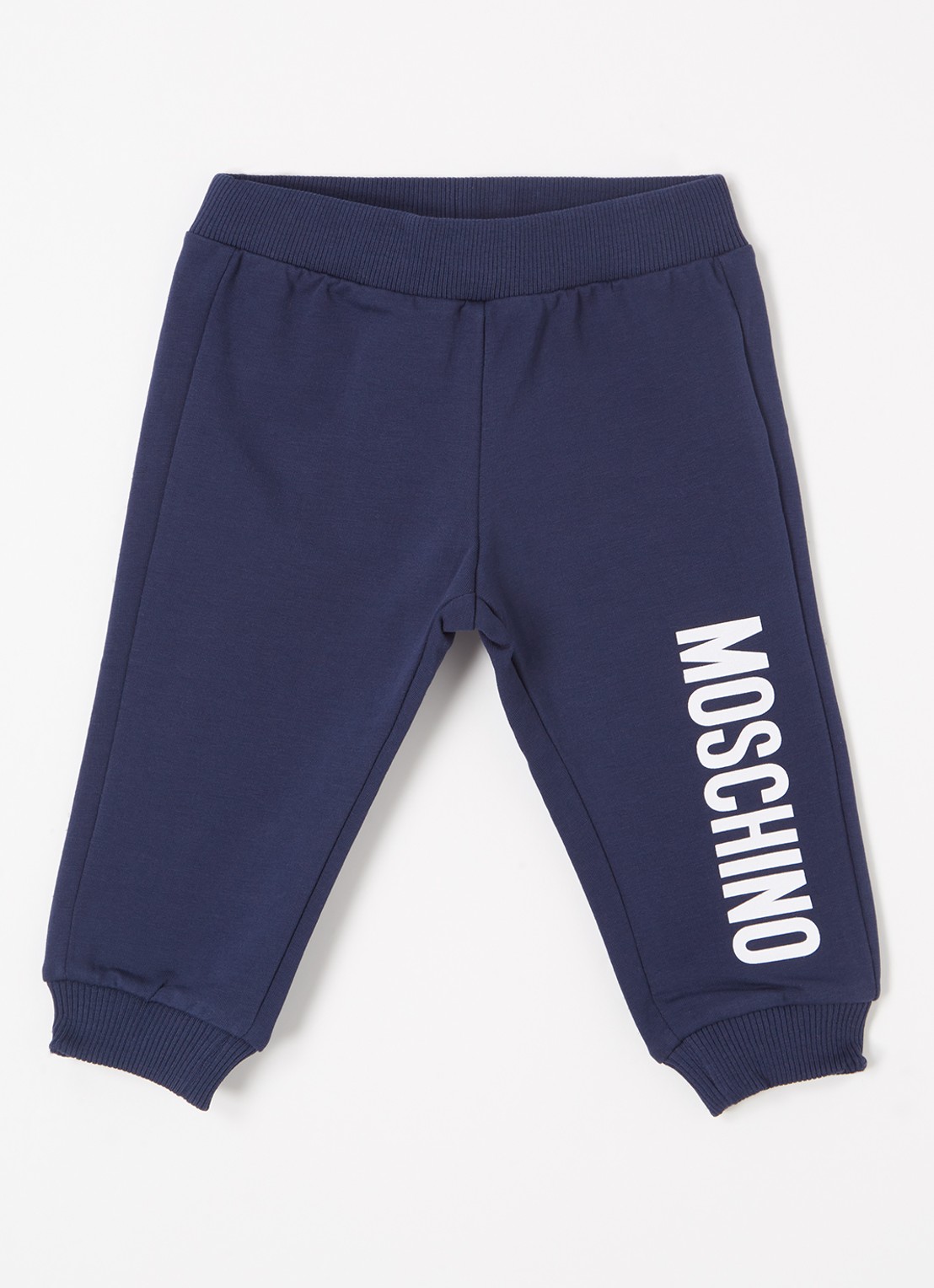 Moschino Tapered fit joggingbroek met logoprint - voorkant blauw