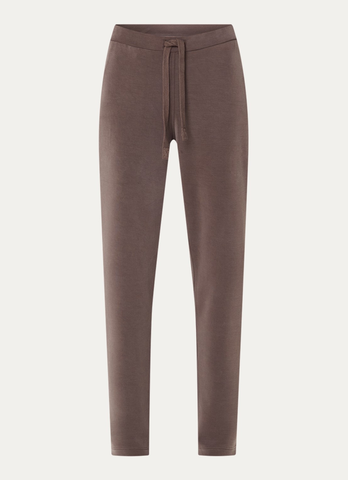 Moscow Almas high waist slim fit joggingbroek met steekzakken - voorkant lichtbruin