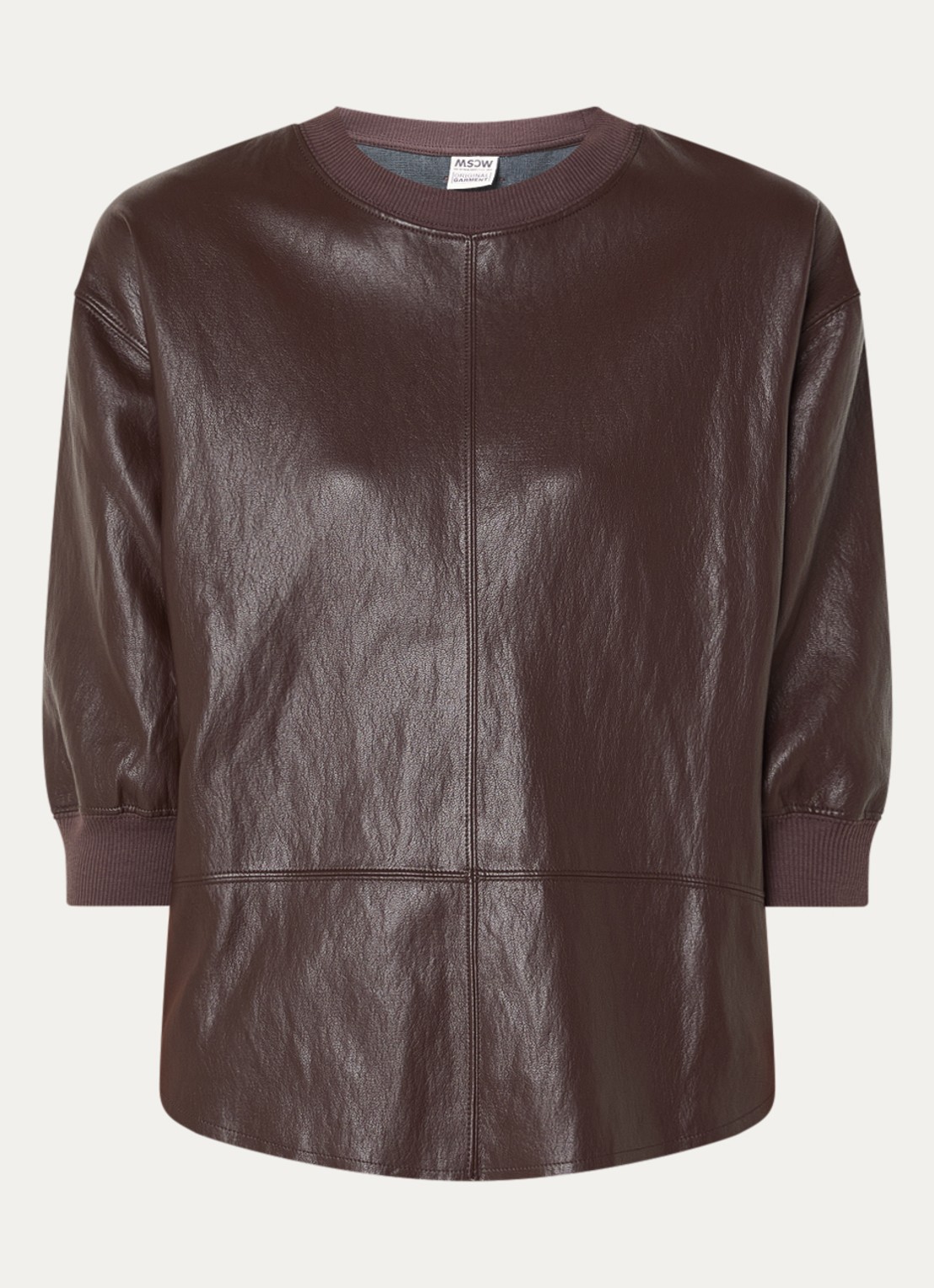 Moscow Antonella T-shirt van imitatieleer - voorkant 2 donkerbruin