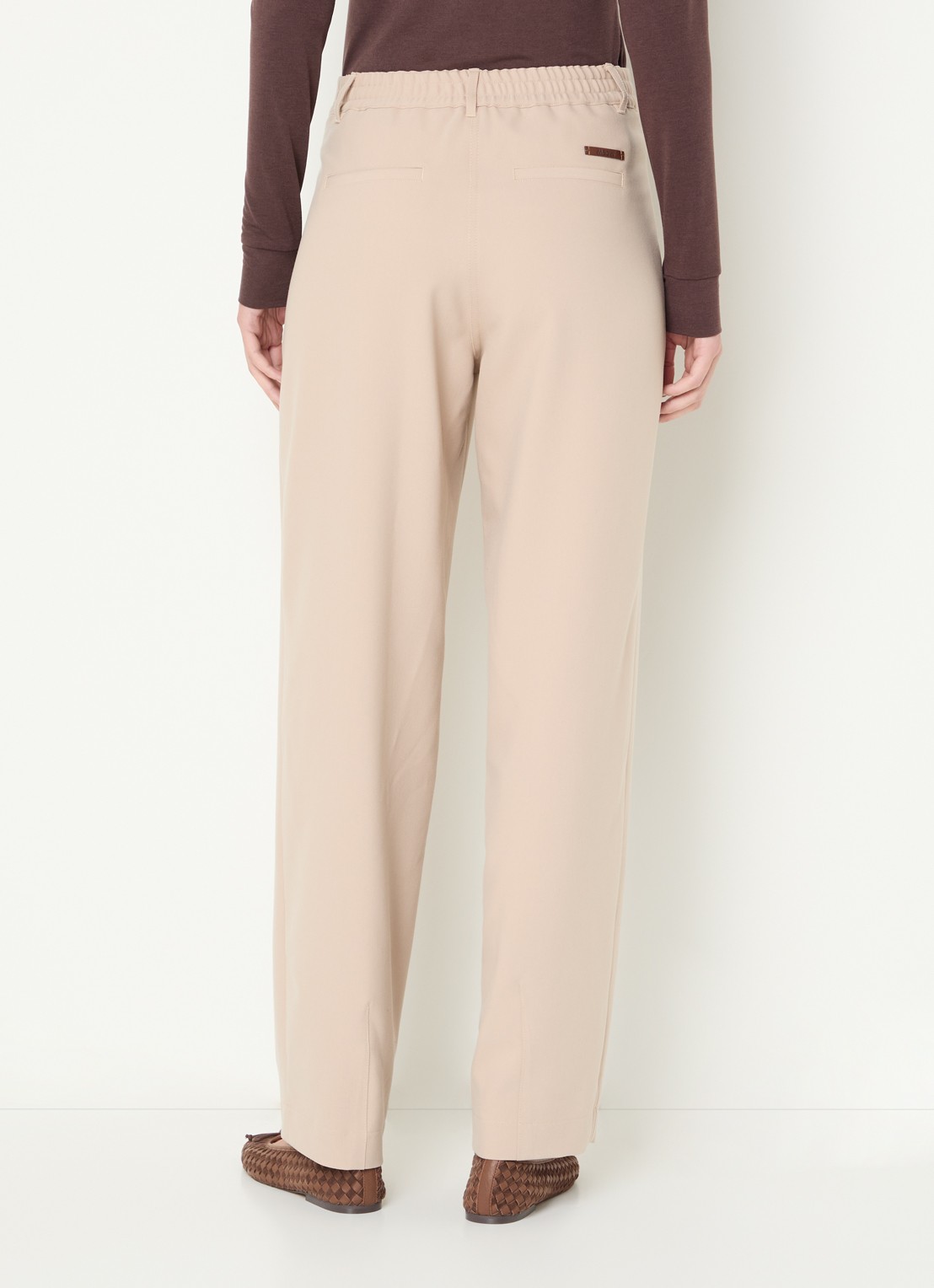 Moscow Colette high waist straight fit pantalon met steekzakken - achterkant 2 beige