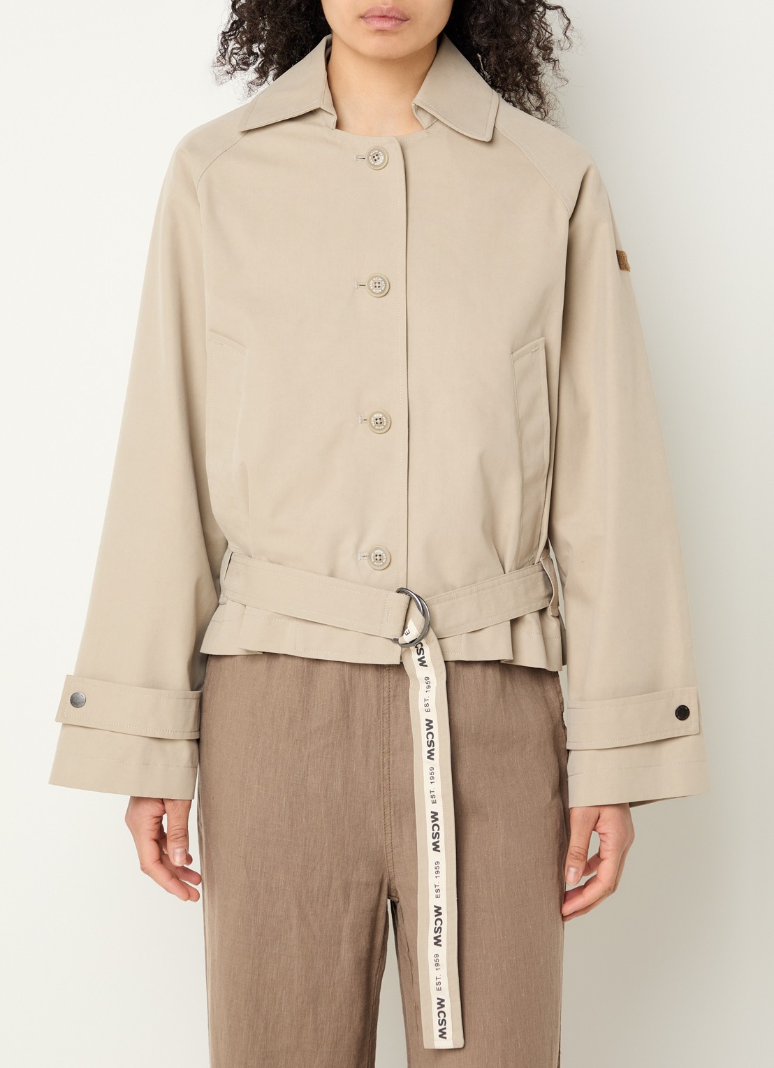 Moscow Danae trenchcoat met ceintuur - detail 3 beige