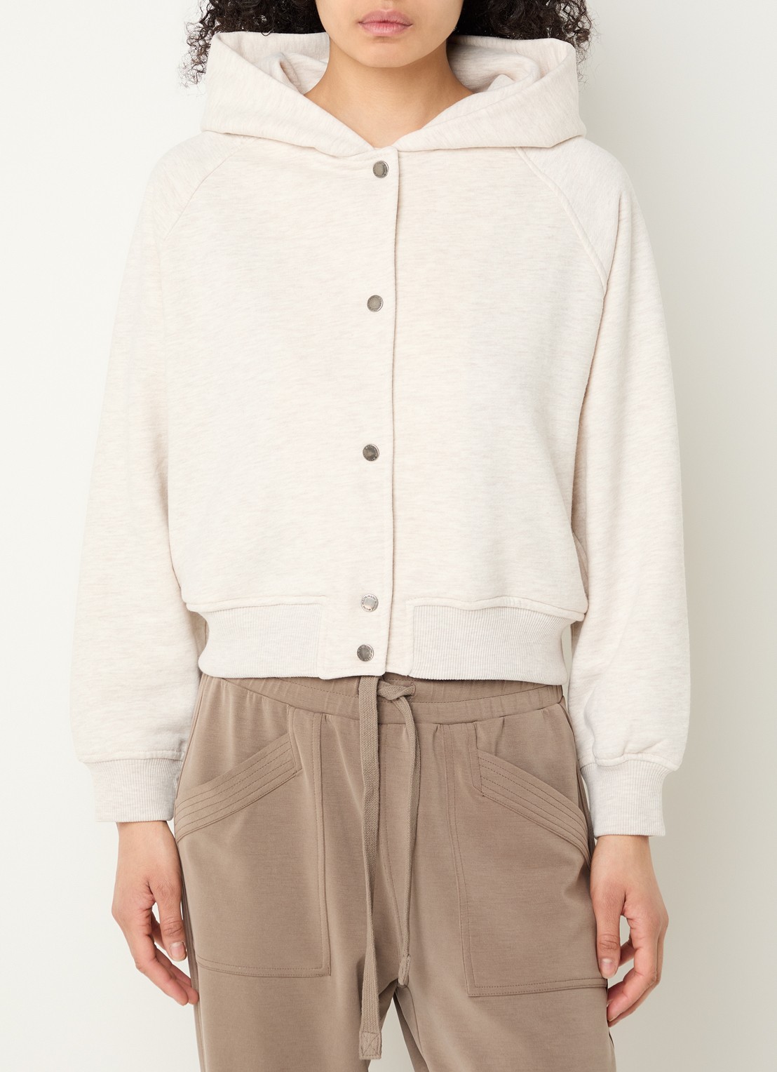 Moscow Elmy sweatvest met capuchon en steekzakken - detail 3 beige