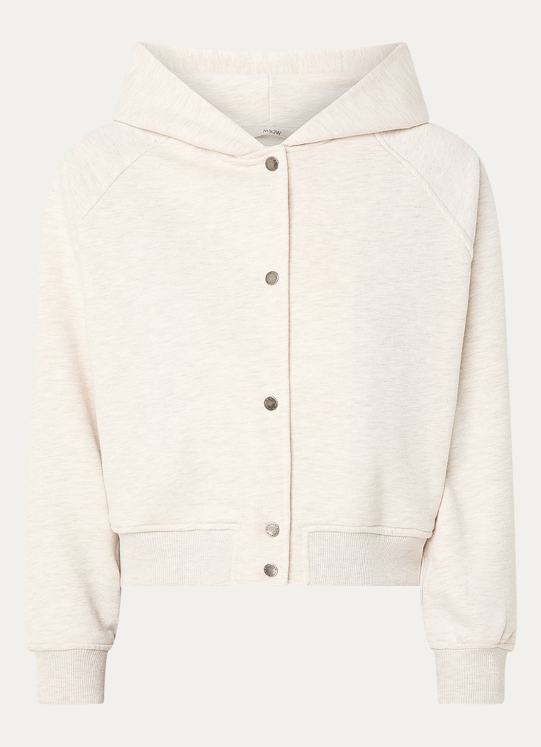 Moscow Elmy sweatvest met capuchon en steekzakken - voorkant beige