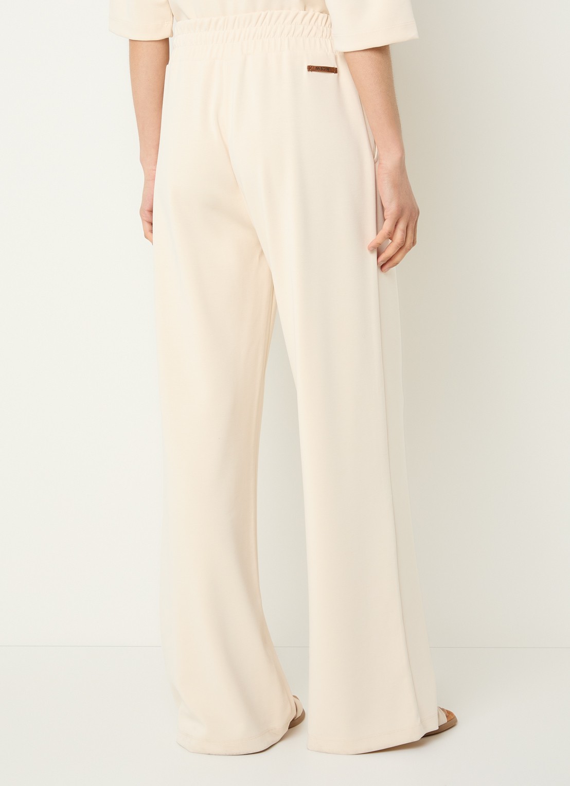 Moscow Jo high waist wide fit pantalon met steekzakken - achterkant 2 creme