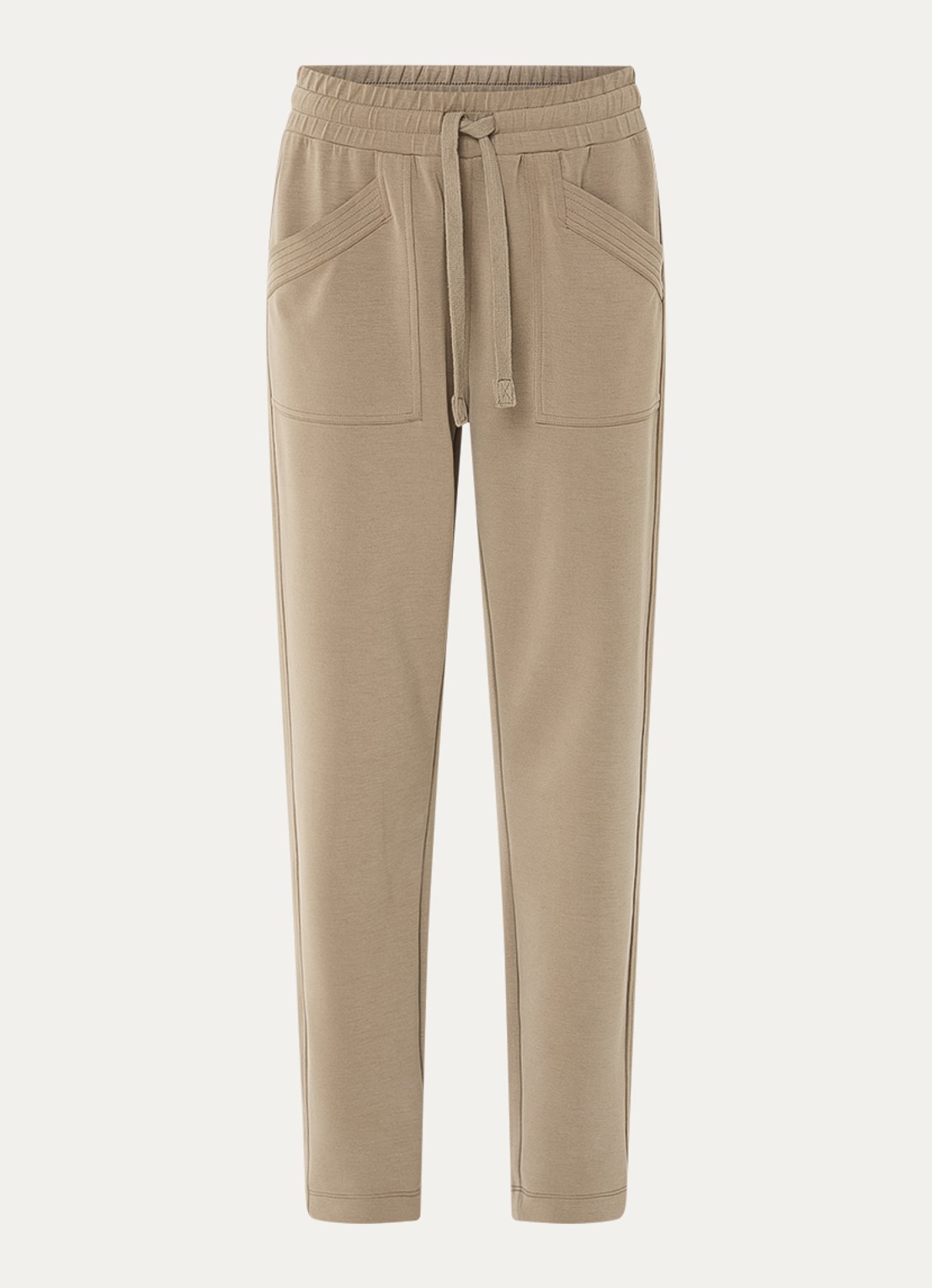 Moscow Jukin tapered fit pantalon met steekzakken - voorkant 3 lichtbruin