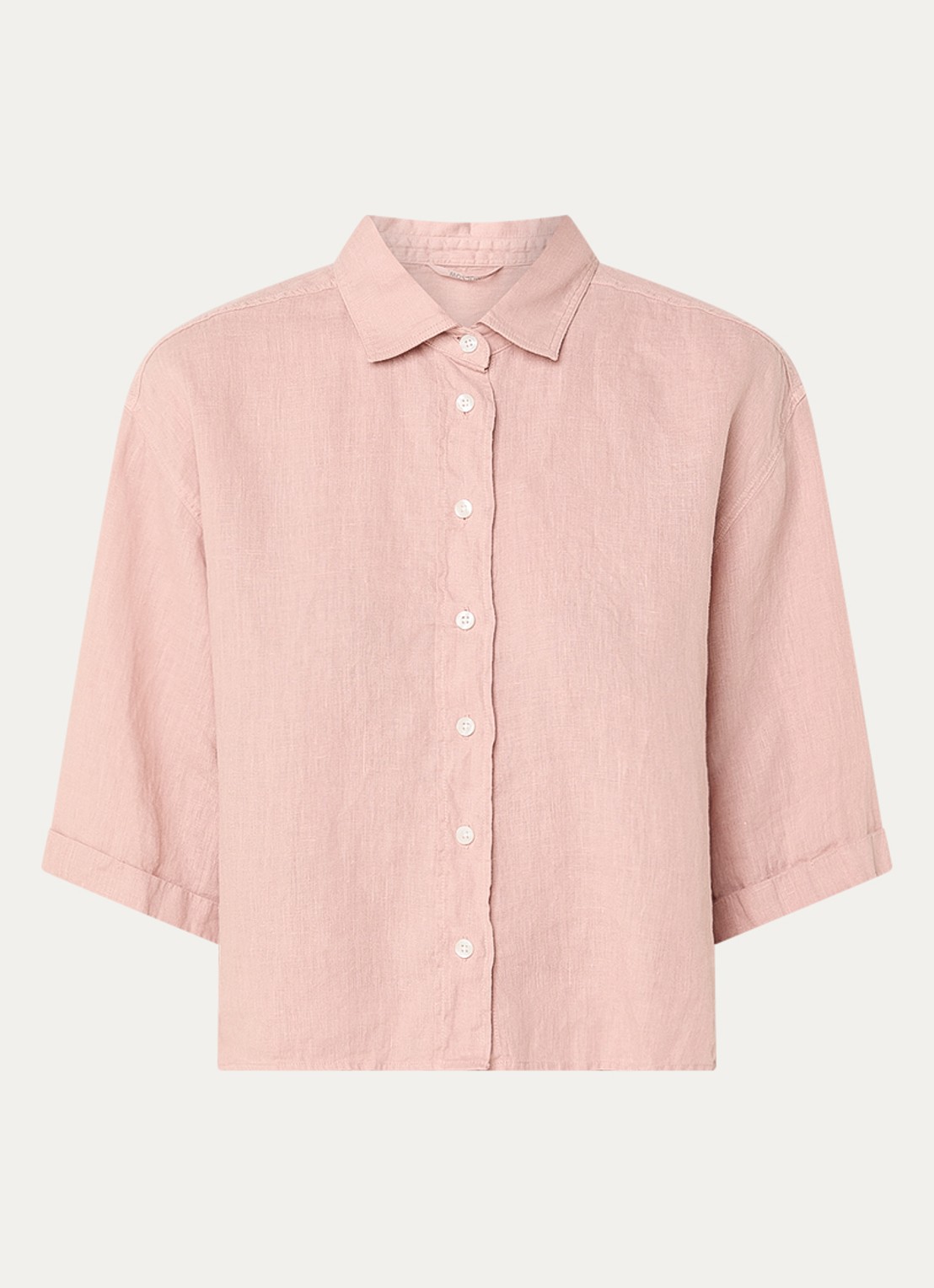Moscow Lady blouse van linnen - voorkant lichtroze