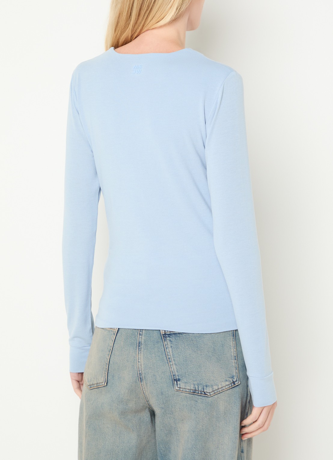 Moscow Lucia longsleeve met ronde hals - achterkant lichtblauw