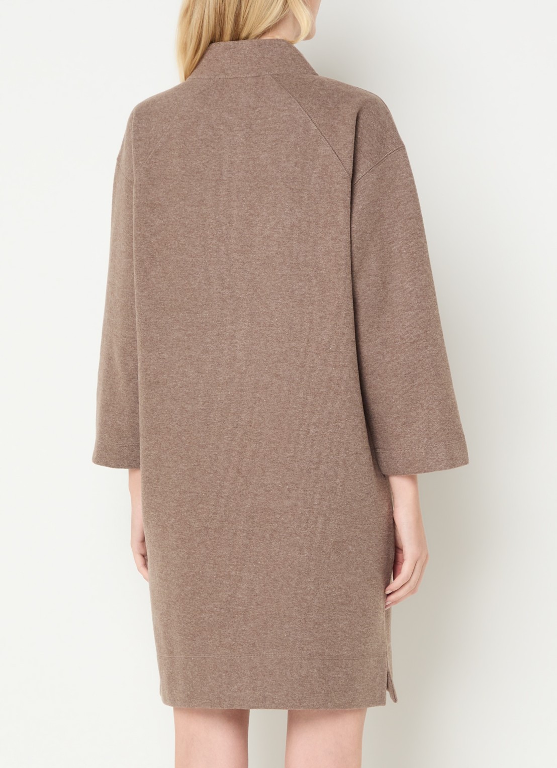 Moscow Mini trui-jurk met halve rits - achterkant 4 donkerbeige