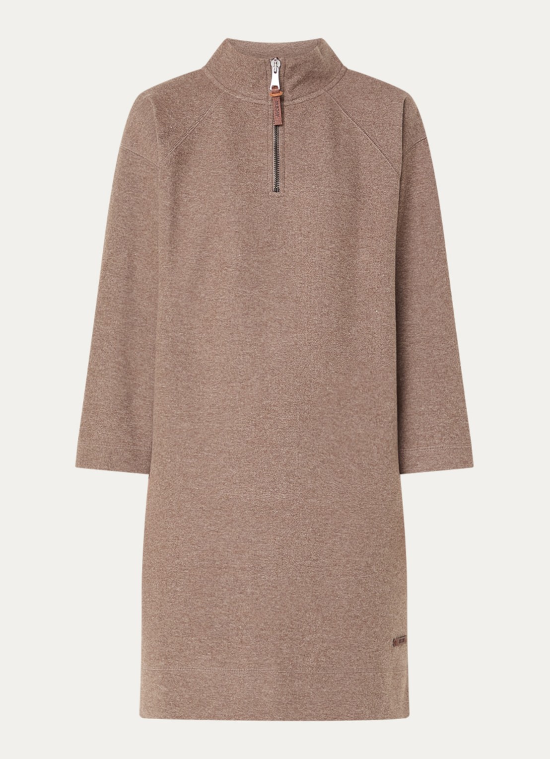 Moscow Mini trui-jurk met halve rits - voorkant 2 donkerbeige