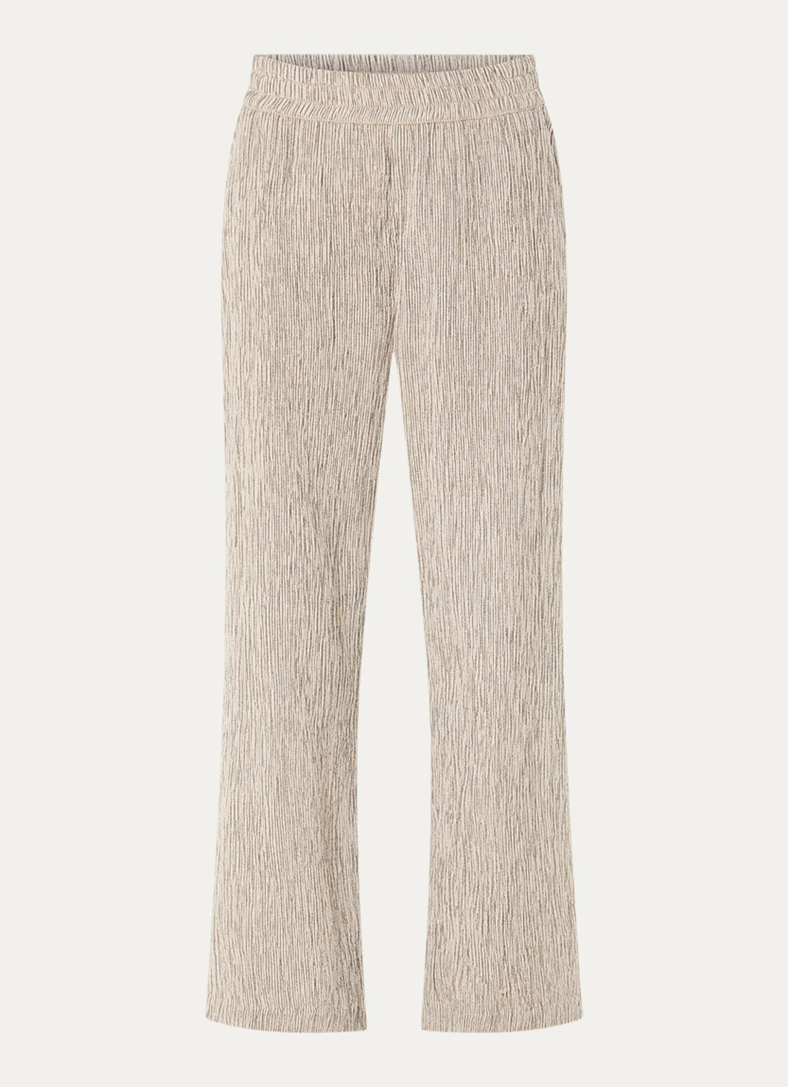 Moscow Percy high waist wide fit broek met steekzakken - voorkant zand